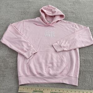 Women's Good Vibes SCW Brand Hoodie Light Pink. Size Small